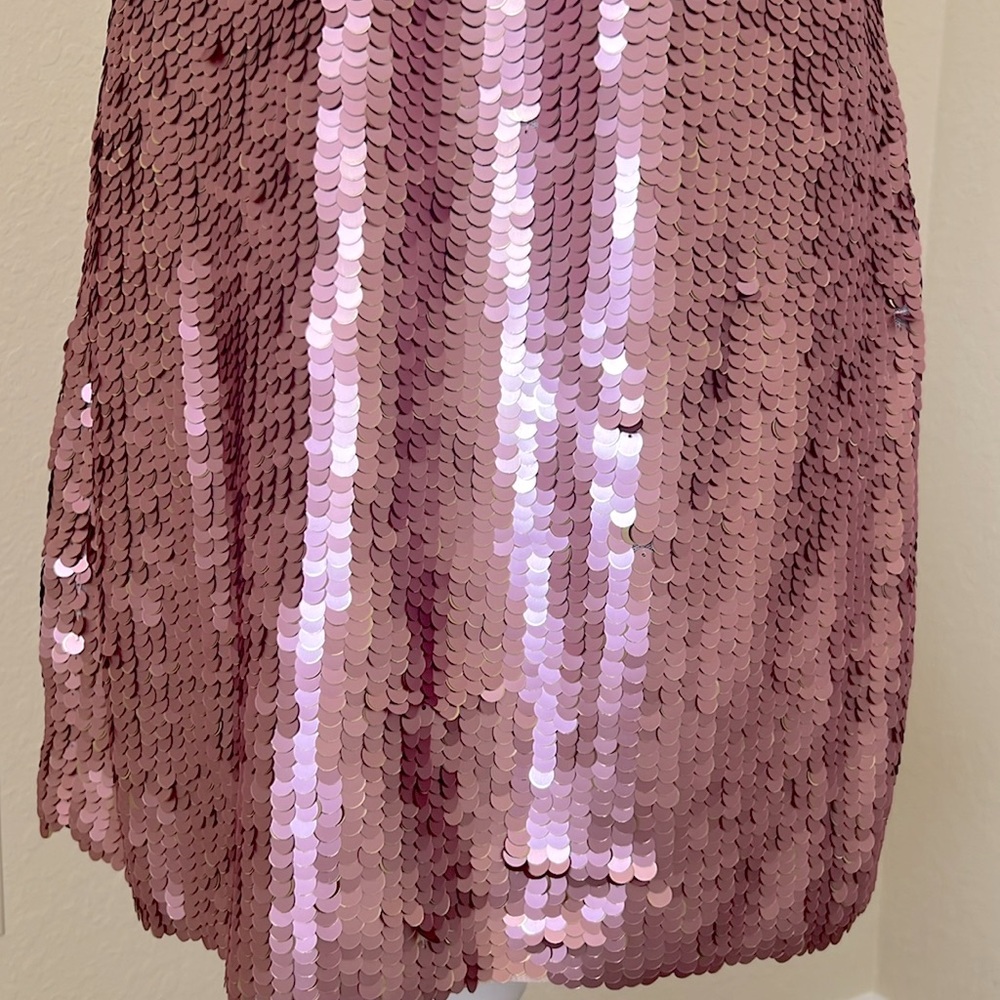 Alice + Olivia Sequin Mini Dress in Shimmering Pink P2P 18in - Picture 10 of 17